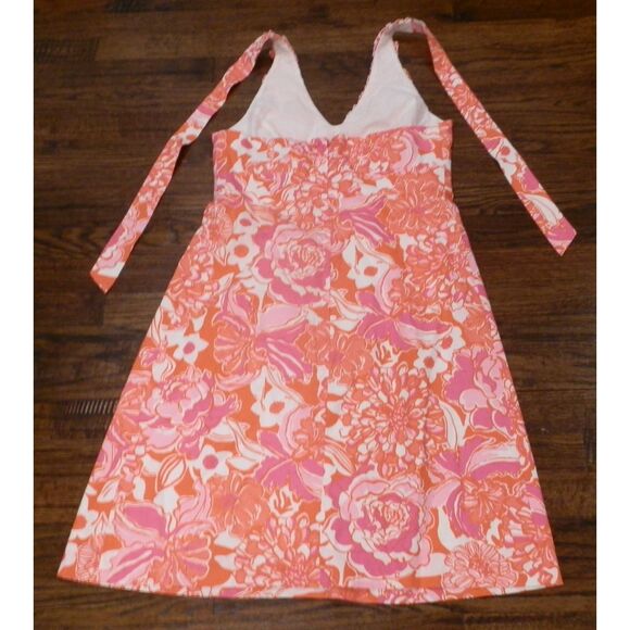 Lilly Pulitzer Orange V-Neck Dress Women's Size 8 - Picture 2 of 2